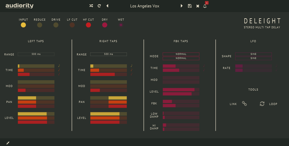 Audiority DELEIGHT Stereo Multi Tap Delay