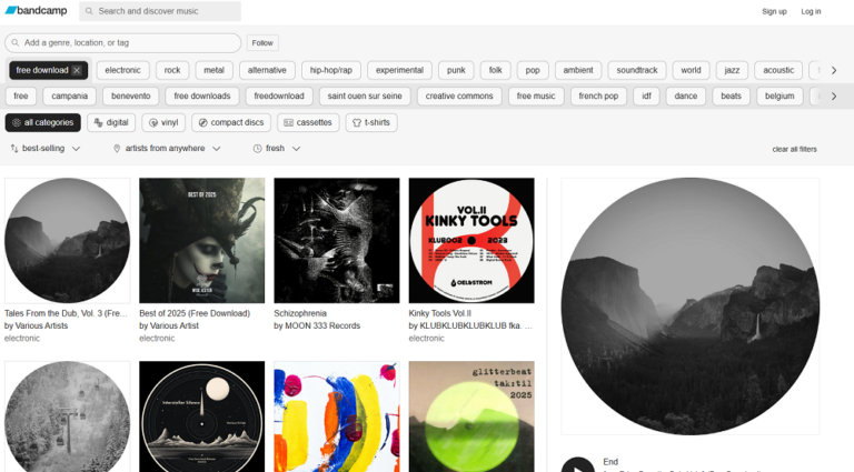 13 Best Sites To Download FREE Music Legally 2026 Bandcamp 768x425 