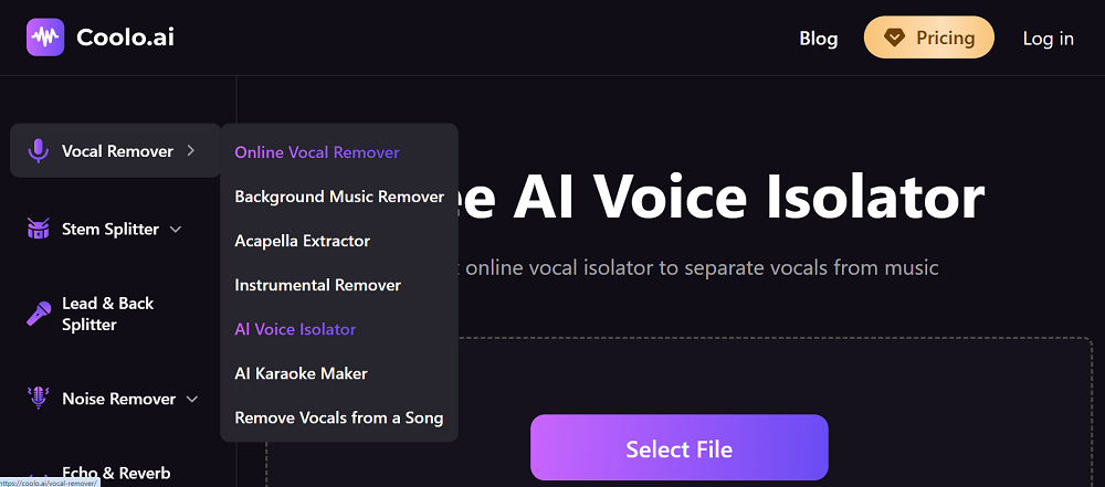 Coolo AI Voice Isolator