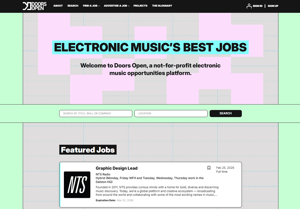Doors Open Music Jobs