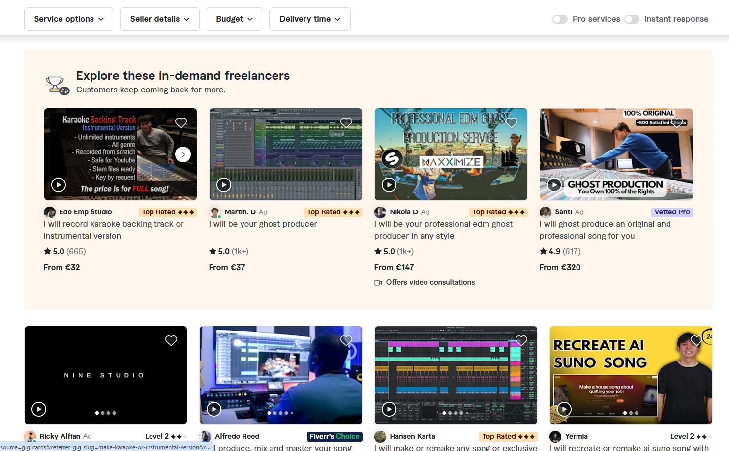 Fiverr Pro Music Jobs