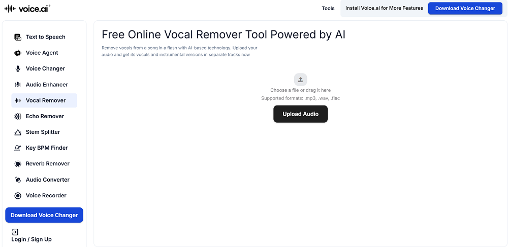 Free Online Vocal Remover Tool Powered by AI