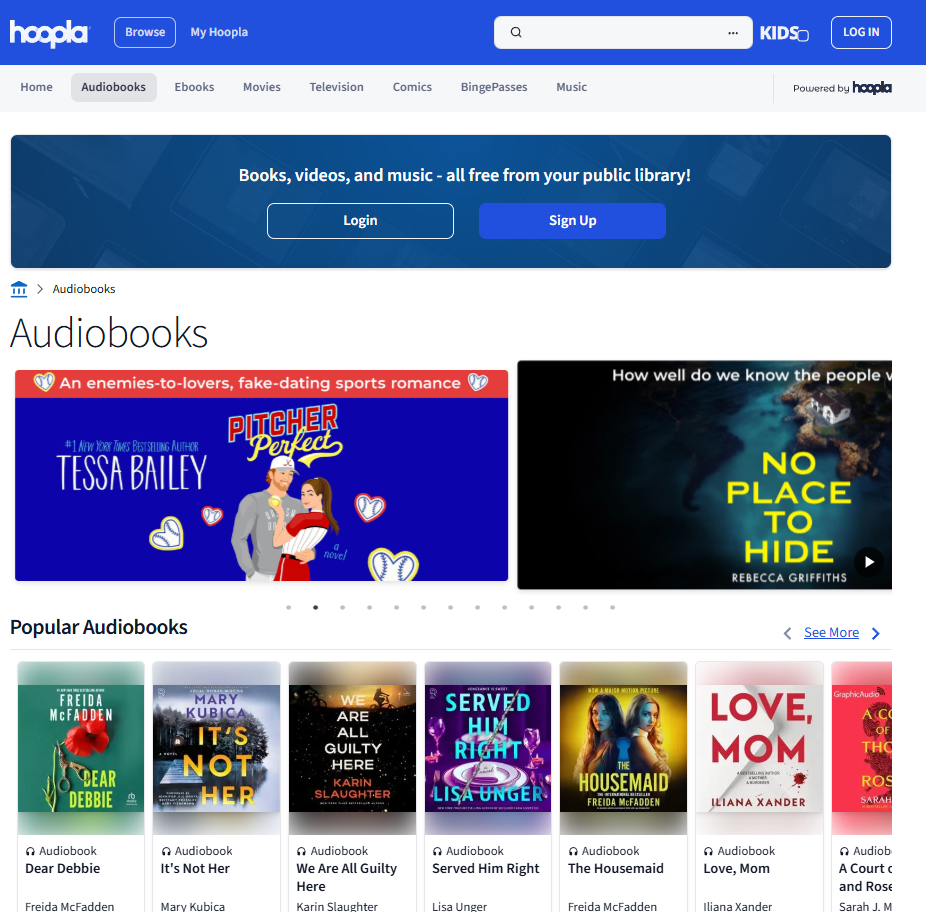 Hoopla Audio Books