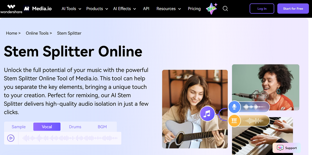 Media.io Stem Splitter