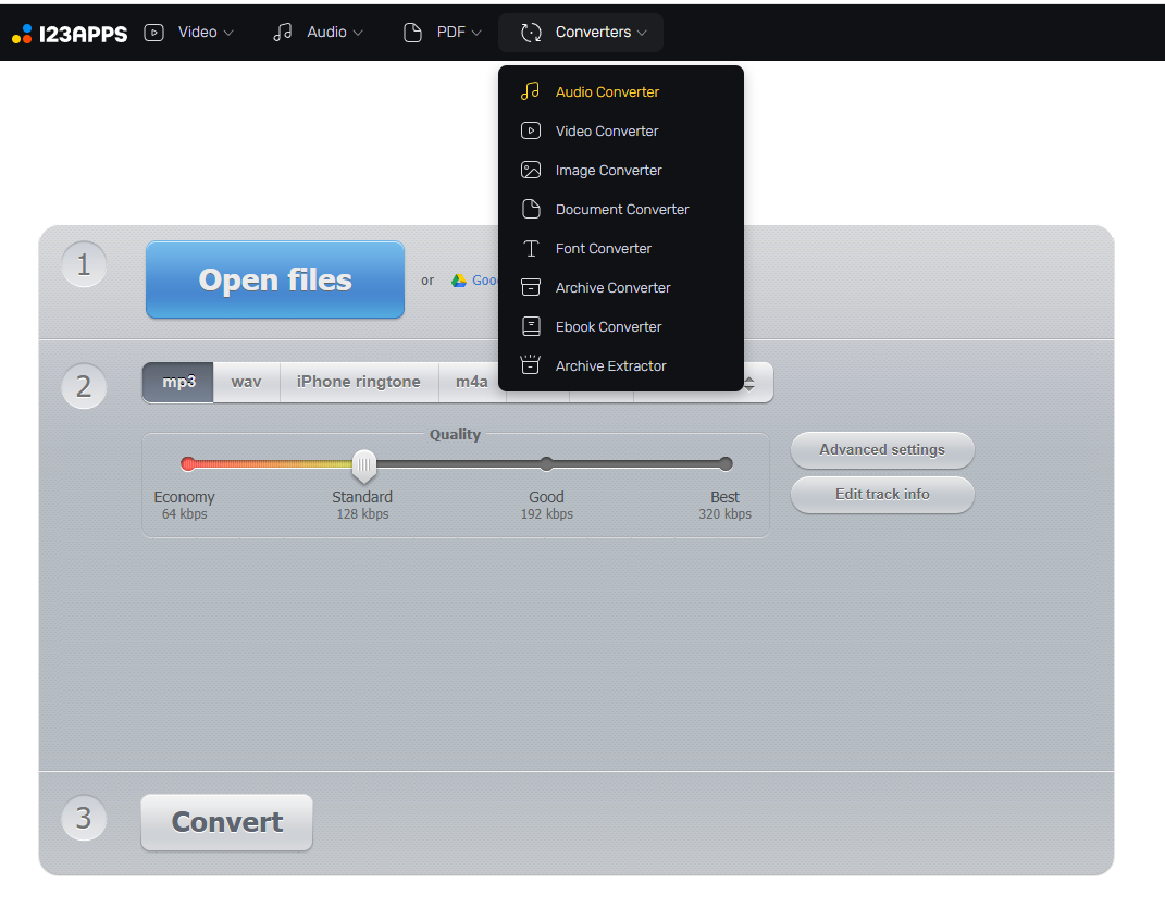Online Audio Converter (123apps)