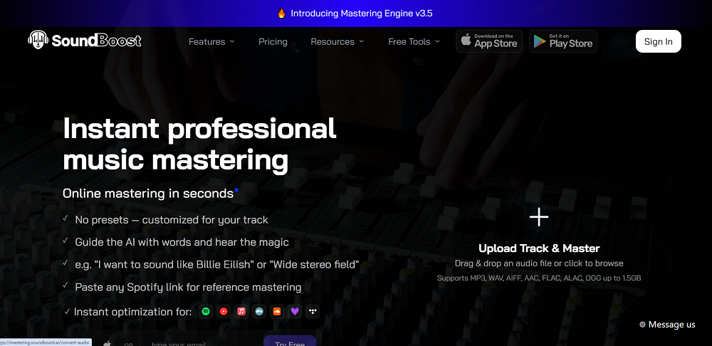 SoundBoost AI Mastering