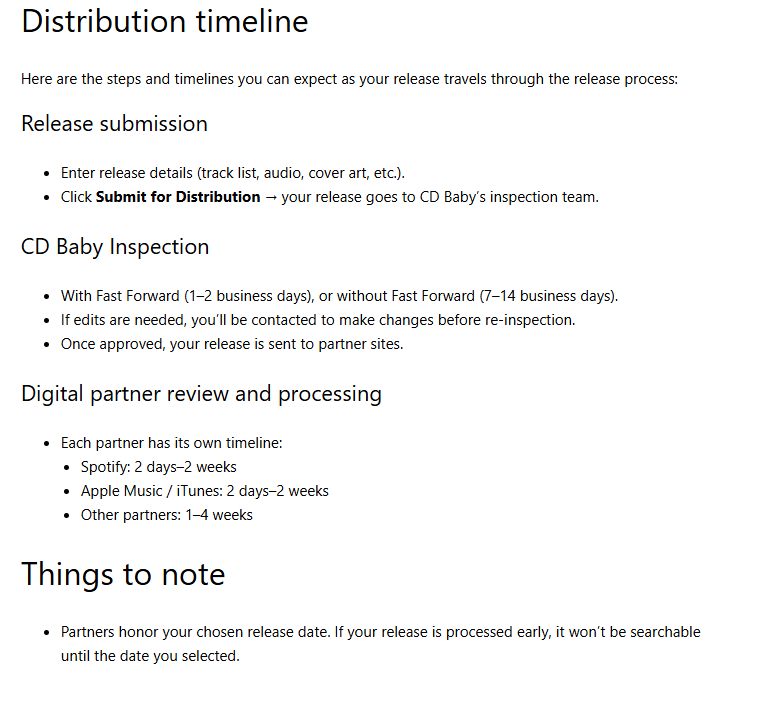 CD Baby - Speed To Stores