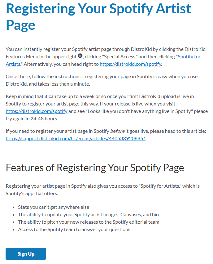 DistroKid - Spotify for Artists