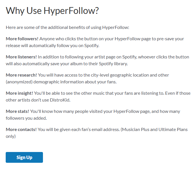 DistroKid - Why Use HyperFollow