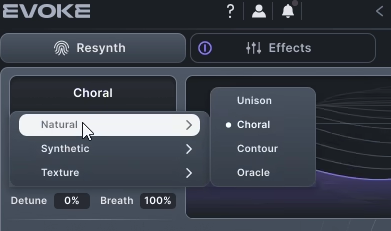 Evoke Resynthesis - Character Modes (Natural)