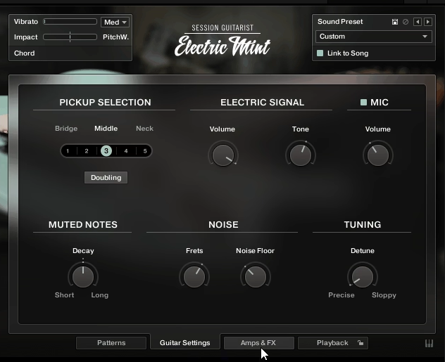 Guitar Settings in Electric Mint