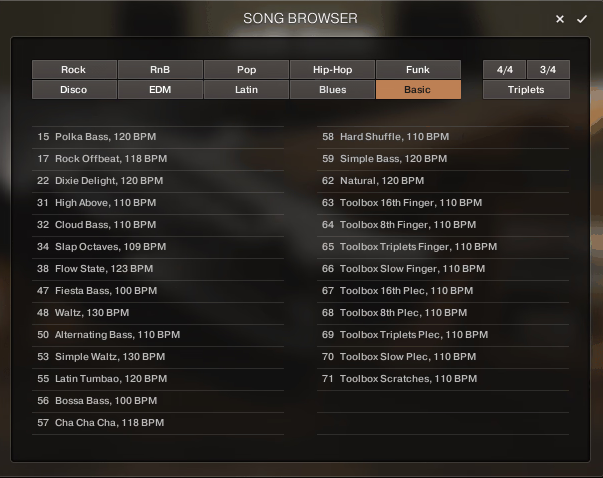 Jam Bass by NI - Song Browser
