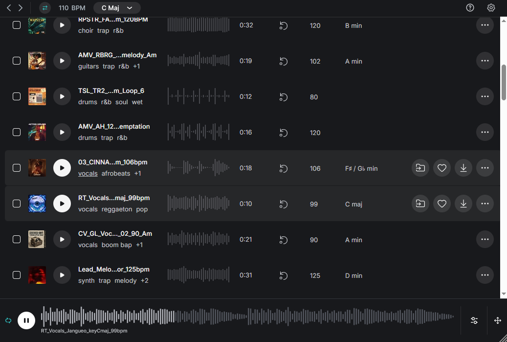 LANDR Browsing Samples