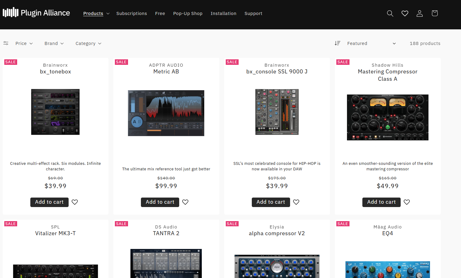 PLuginAlliance Product page