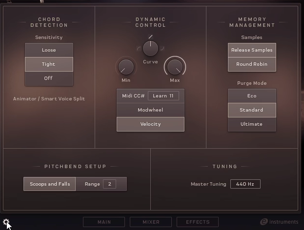 Settings in Session Strings 2 Pro