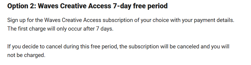 Waves Audio Free Trial Policy