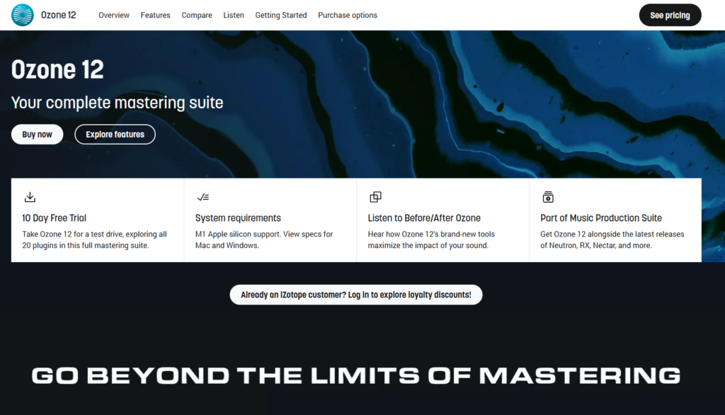 iZotope Ozone 12 - Product Page