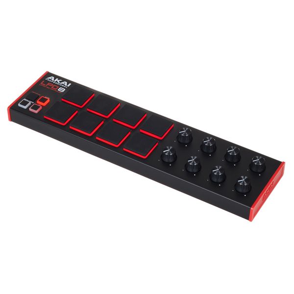 Akai LPD8 MKII laptop pad controller with RGB pads and knobs